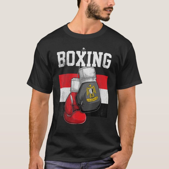 Egypt Boxing Gloves Boxer Boxing  Egyptians Flag T-Shirt (Front)