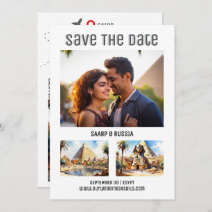 Egypt Cairo destination wedding photo save date Save The Date