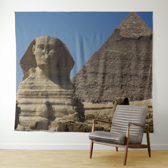 Egypt Cairo Sphinx Statue Pyramids Scene Backdrop Tapestry (In Situ (Horizontal))