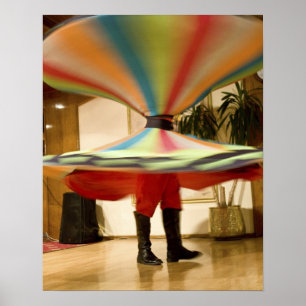 Egypt, Cairo. Whirling dervish dazzling GCT Poster
