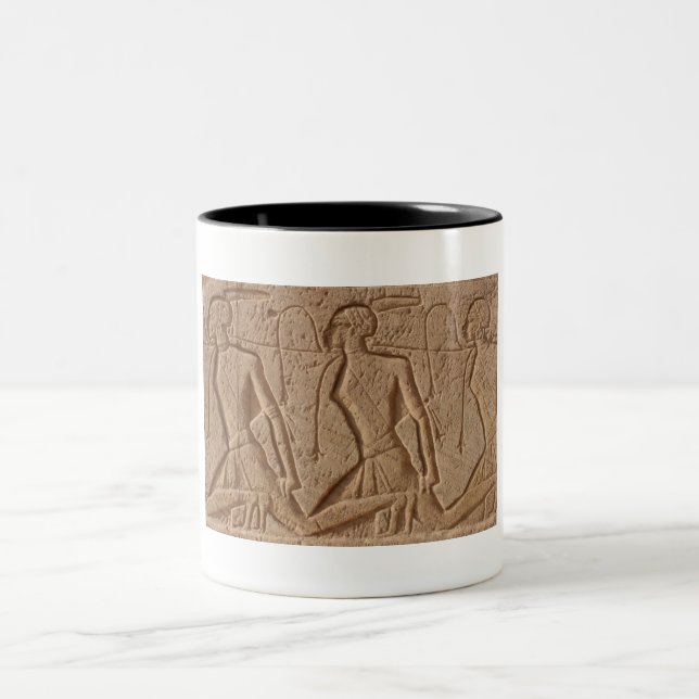 egypt carvings Two-Tone coffee mug (Center)