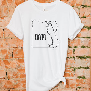 Egypt Country Map Egyptian National Border Line  T-Shirt