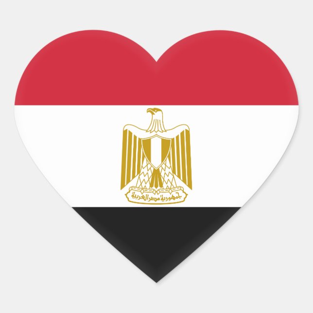 Egypt (Egyptian) Flag Heart Sticker (Front)