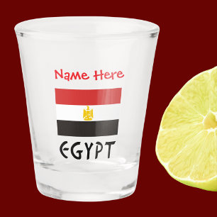 Egypt Egyptian Flag Red Personalised  Shot Glass