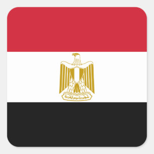 Egypt (Egyptian) Flag Square Sticker