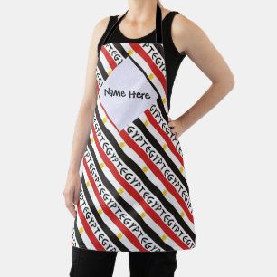 Egypt Egyptian Flag Tiled Personalised Name Apron