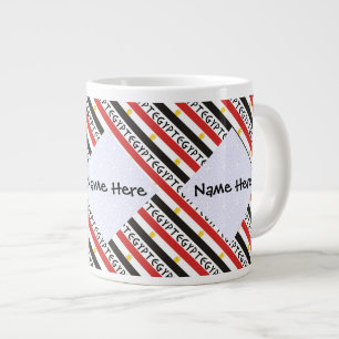 Egypt Egyptian Flag Tiled Personalised Name Large Coffee Mug