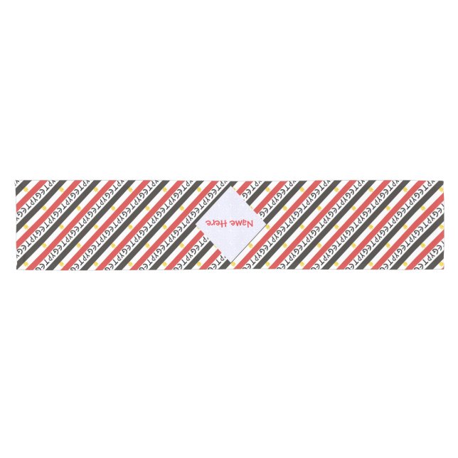 Egypt Egyptian Flag Tiled Red Personalised  Short  Table Runner (Horizontal)