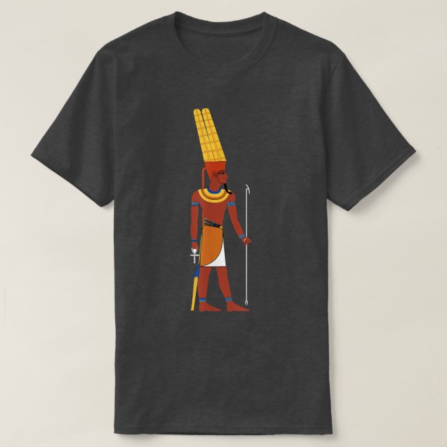 Egypt , Egyptian God Amun King Deity Scepter Tshir T-Shirt (Design Front)