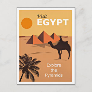 Egypt, Explore the Pyramids, vintage travel poster Postcard