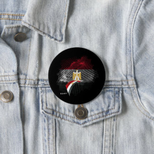 Egypt flag 7.5 cm round badge