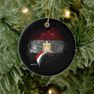 Egypt flag ceramic ornament