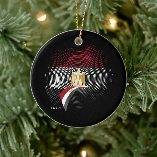 Egypt flag ceramic ornament (Tree)
