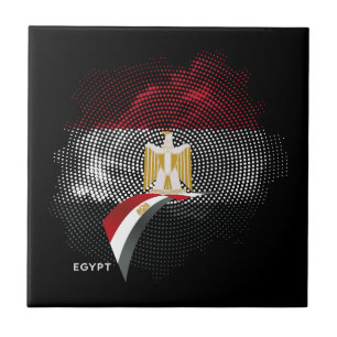 Egypt flag ceramic tile