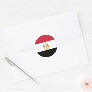 Egypt flag classic round sticker
