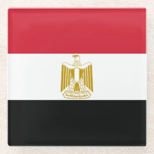 Egypt Flag Glass Coaster