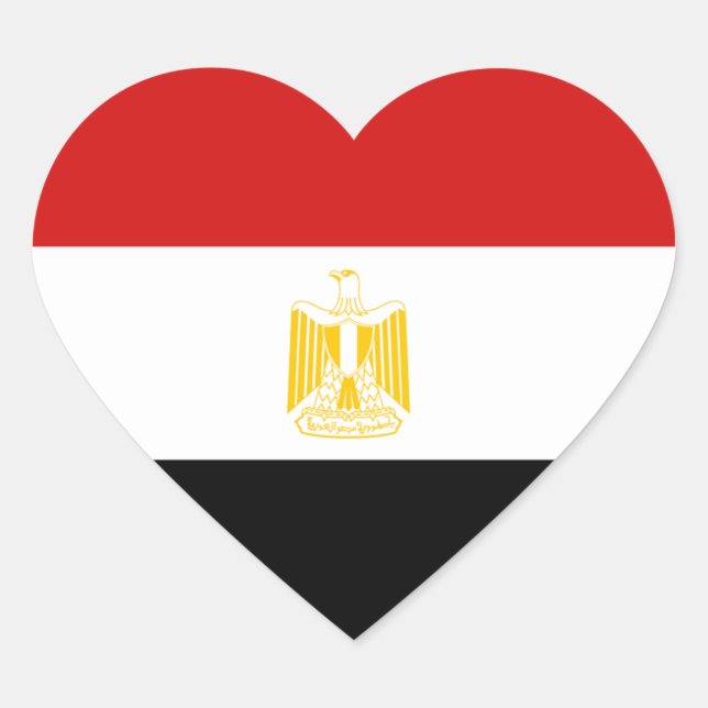 Egypt Flag Heart Sticker (Front)