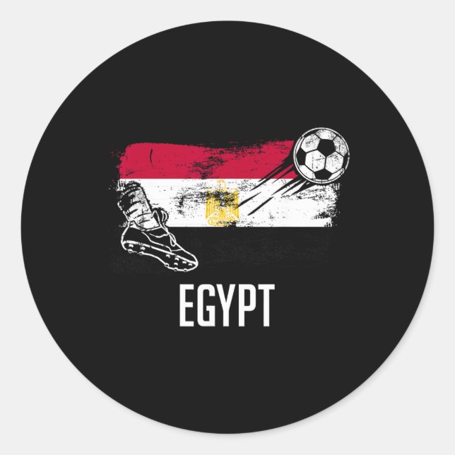 Egypt Flag Jersey Egyptian Soccer Team Egyptian _2 Classic Round Sticker (Front)