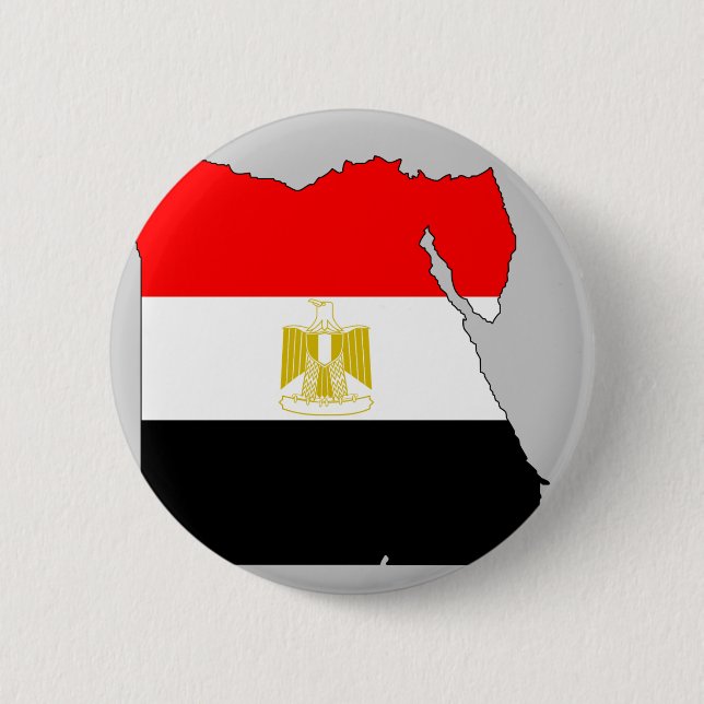 Egypt flag map 6 cm round badge (Front)