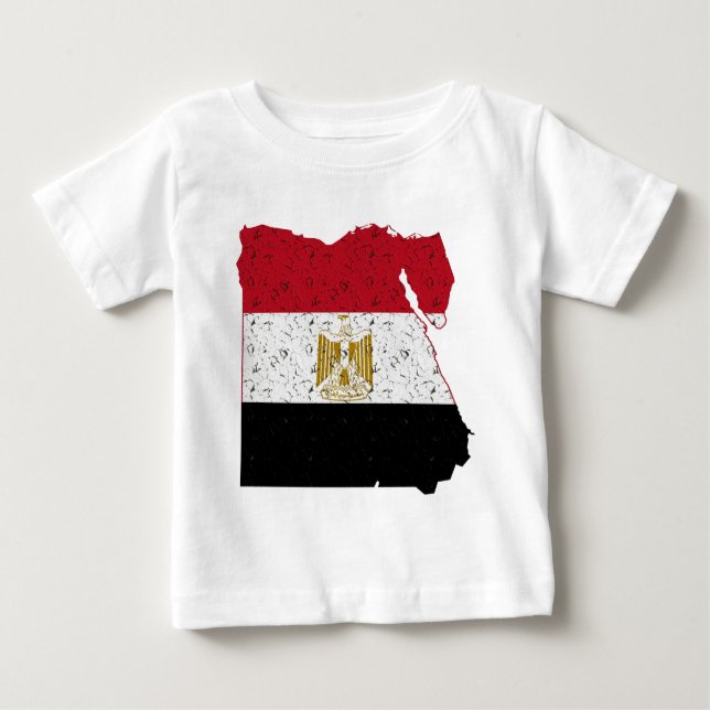 Egypt Flag Map Crackle Baby T-Shirt (Front)