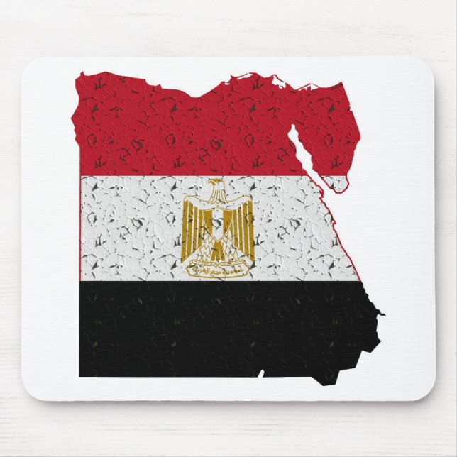 Egypt Flag Map Crackle Mouse Pad (Front)
