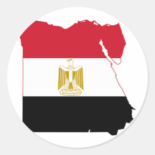 Egypt Flag map EG Classic Round Sticker