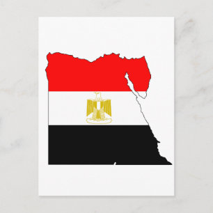 Egypt flag map postcard