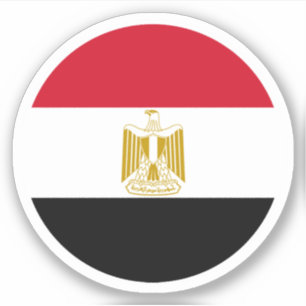 Egypt Flag Round Sticker