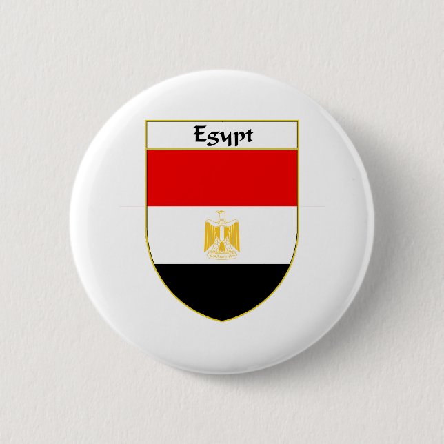 Egypt Flag Shield 6 Cm Round Badge (Front)
