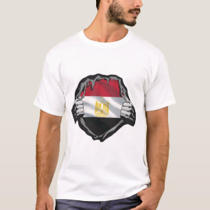 Egypt Flag Torn Grunge Circle Style Art T-Shirt