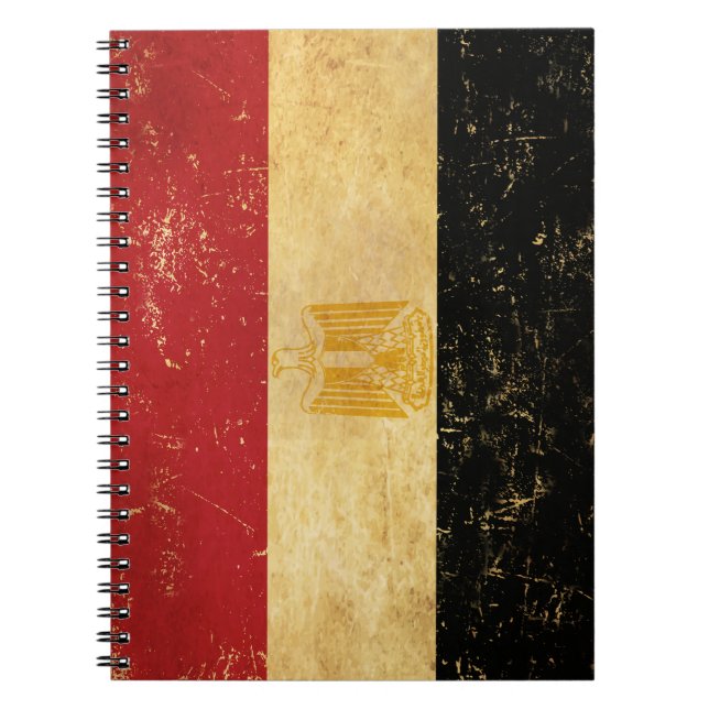 Egypt Flag Vintage Grunge Design Notebook (Front)