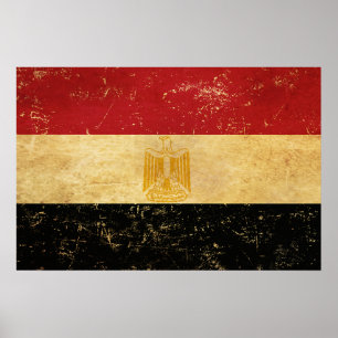 Egypt Flag Vintage Grunge Design Poster