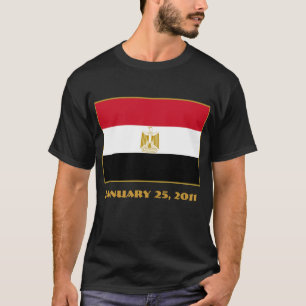 EGYPT  Flag with January 25, 2011 Date T-Shirt