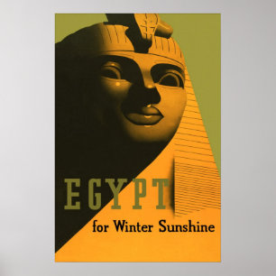 Egypt for Winter Sunshine Vintage Travel Poster