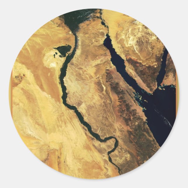 Egypt from outer space classic round sticker (Front)