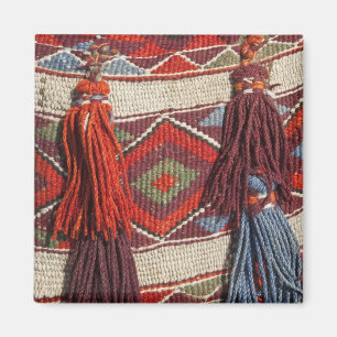 Egypt, Giza. Camel blanket at the Pyramids of Magnet