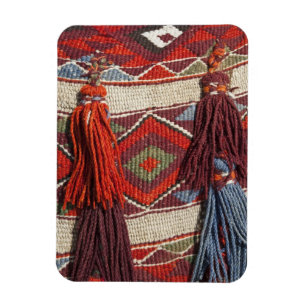 Egypt, Giza. Camel blanket at the Pyramids of Magnet