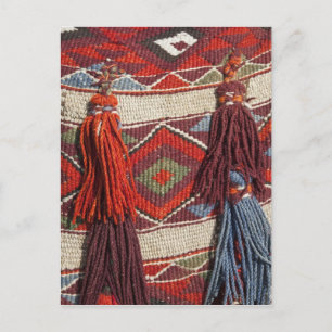 Egypt, Giza. Camel blanket at the Pyramids of Postcard