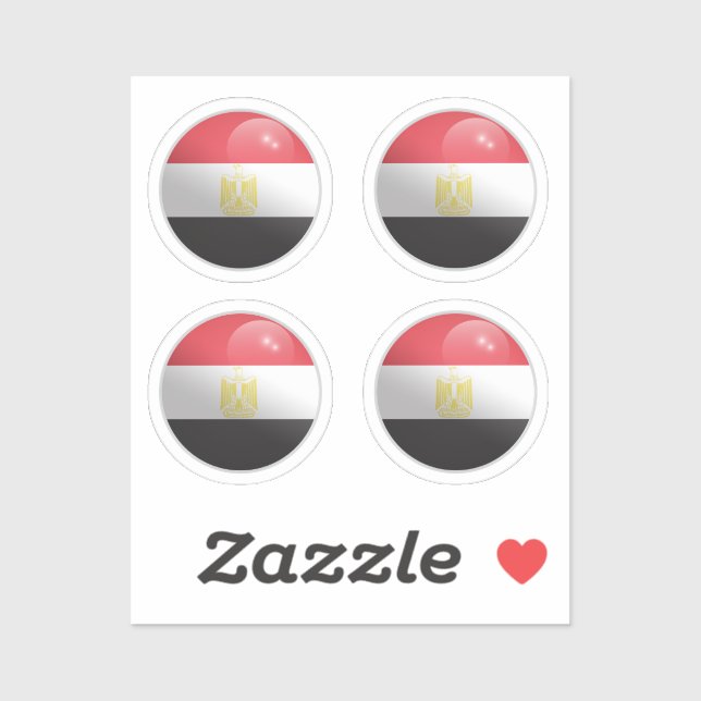 Egypt Glossy Circle Flag  (Sheet)