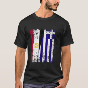 Egypt Greece Half Flag Egyptian Greek Flag Hellas T-Shirt
