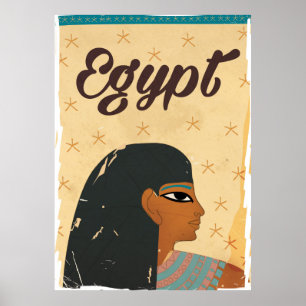 Egypt hieroglyphics Vintage travel poster