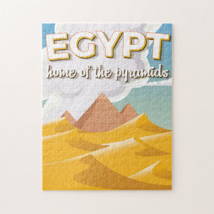 Egypt - Home of the Pyramids travel poster print Jigsaw Puzzle