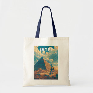 Egypt Illustration Travel Art Vintage Tote Bag