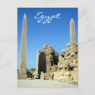 egypt karnak obelisks postcard