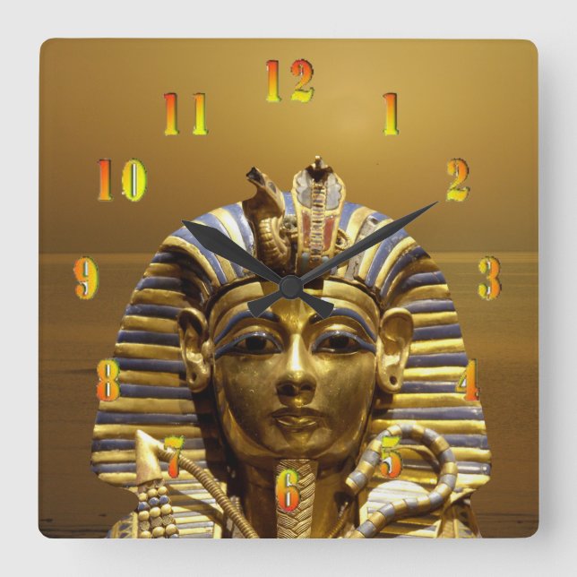 Egypt King Tut Square Wall Clock (Front)