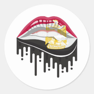 Egypt lips pride root flag classic round sticker