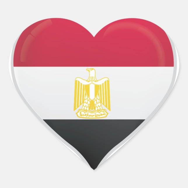Egypt love flag pride heart sticker (Front)