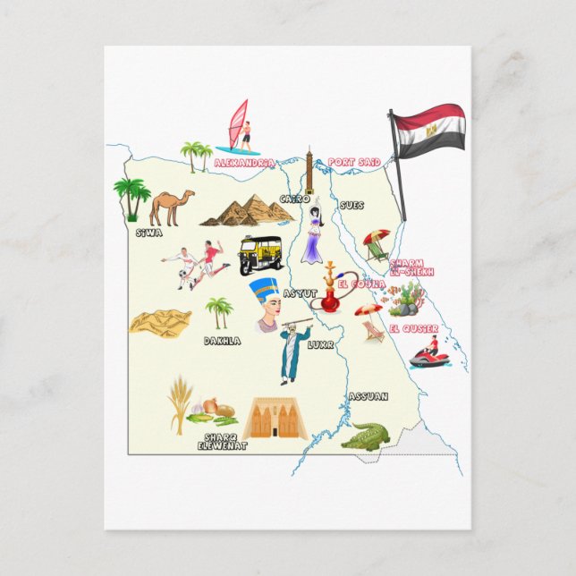 Egypt map postcard (Front)