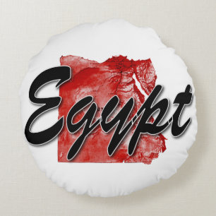 Egypt map round cushion