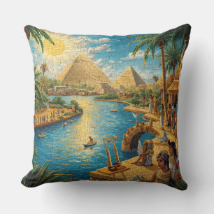 Egypt Mosaic Throw Pillow
